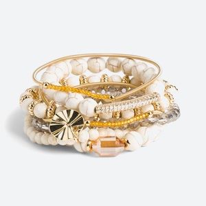 Kevia - Fiona Five Piece Stretch Bracelet Set - Tan
